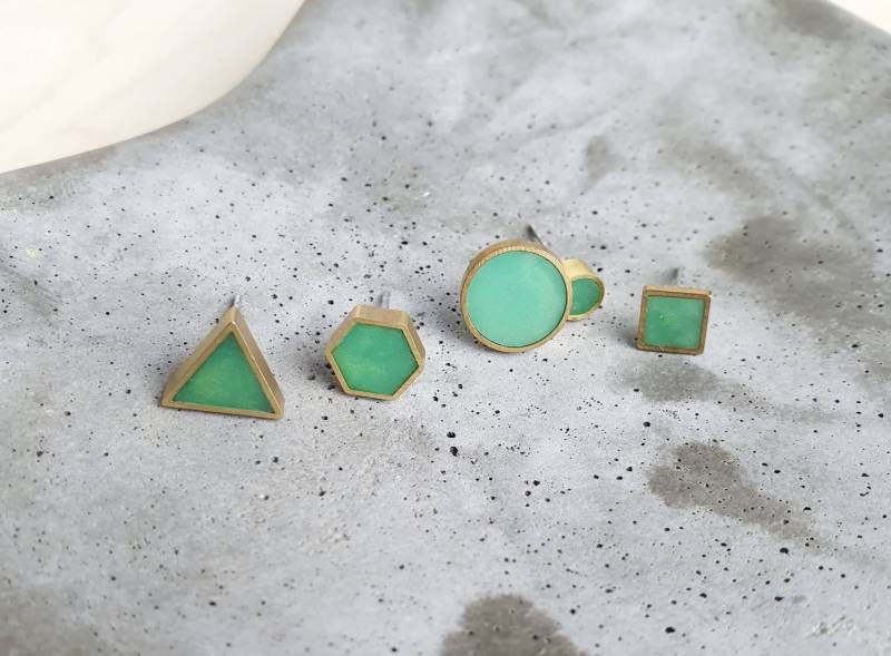 Ohrstecker Jade // Rund Kreis Quadrat Wabe Dreieck Ohrstecker Jade // Rund Kreis Quadrat Wabe Dreieck von lefuxs