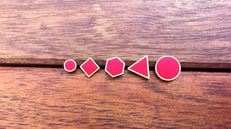 Ohrstecker Rot // Rund Kreis Quadrat Wabe Dreieck Ohrstecker Rot // Rund Kreis Quadrat Wabe Dreieck von lefuxs
