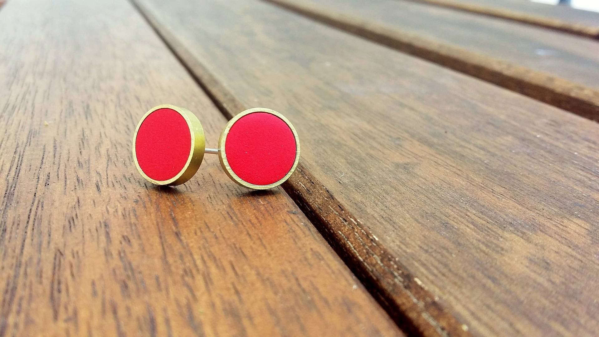 Ohrstecker Rund Rot von lefuxs