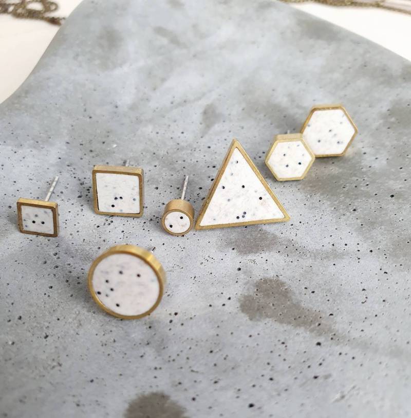 Ohrstecker Weiss Punkte Stracciatella // Rund Kreis Quadrat Wabe Dreieck Ohrstecker Weiss Punkte Stracciatella // Rund Kreis Quadrat Wabe Dreieck von lefuxs