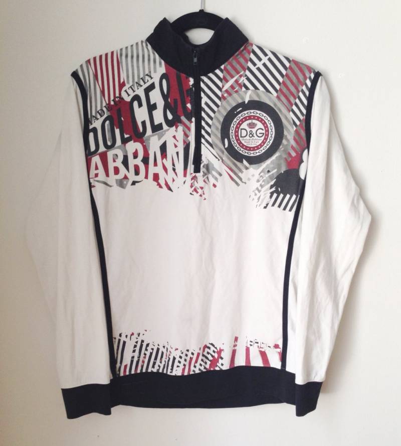 Dolce Und Gabbana Zip Pullover Leichte 1/4 Jacke Größe L 1990Er Jahre von legitbabes