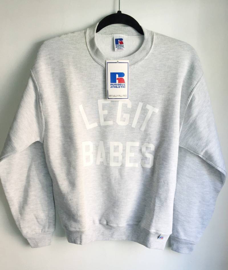 Legit Babes X Russel Athletic Custom Rundhals-Sweatshirt Jugend Large Deadstock Nmit 90Er Jahre von legitbabes