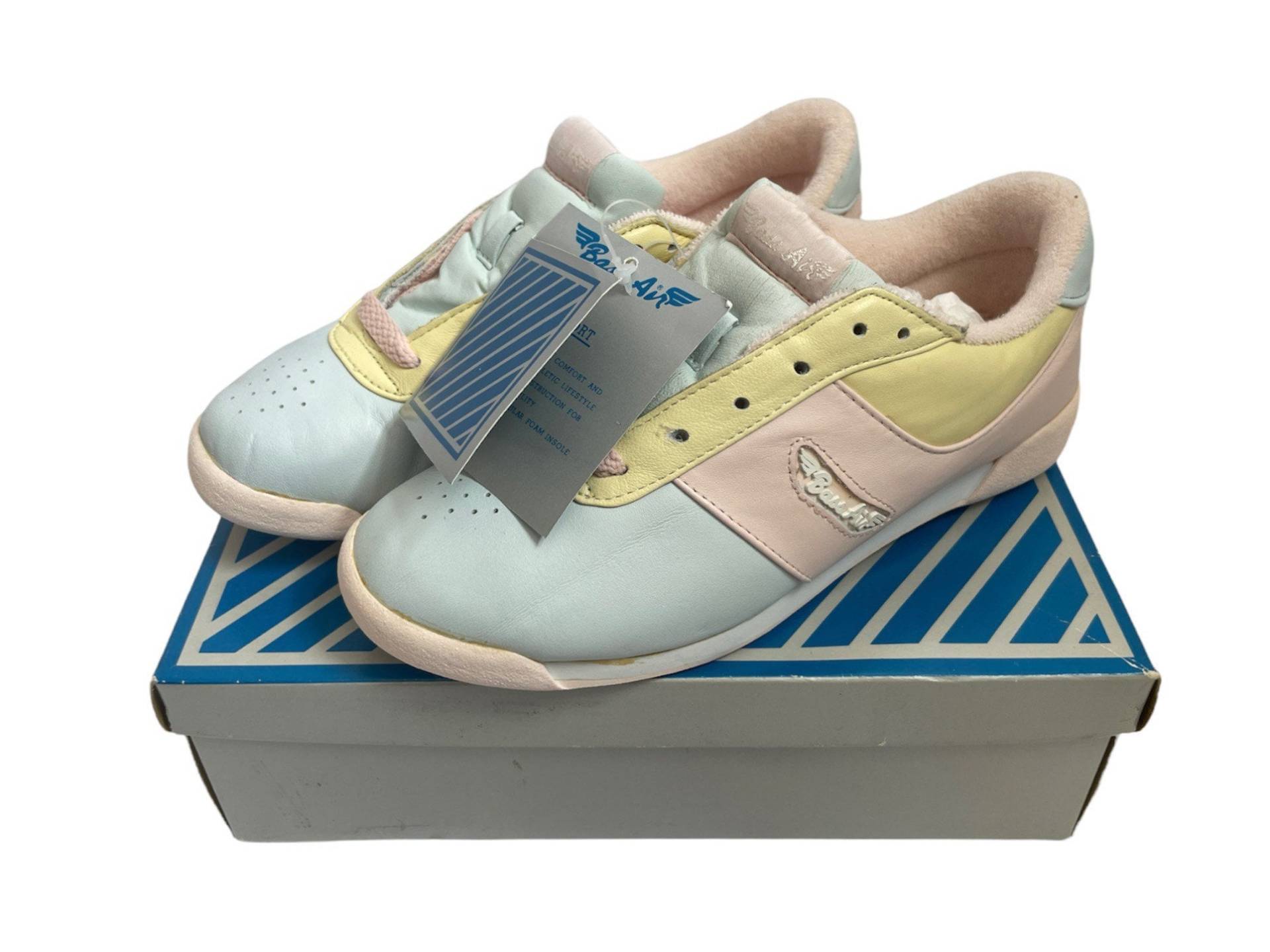 Vintage Bass Air Colorblock Pastell Sneakers Schuh Damen Größe 7 Deadstock Nib 80Er von legitbabes