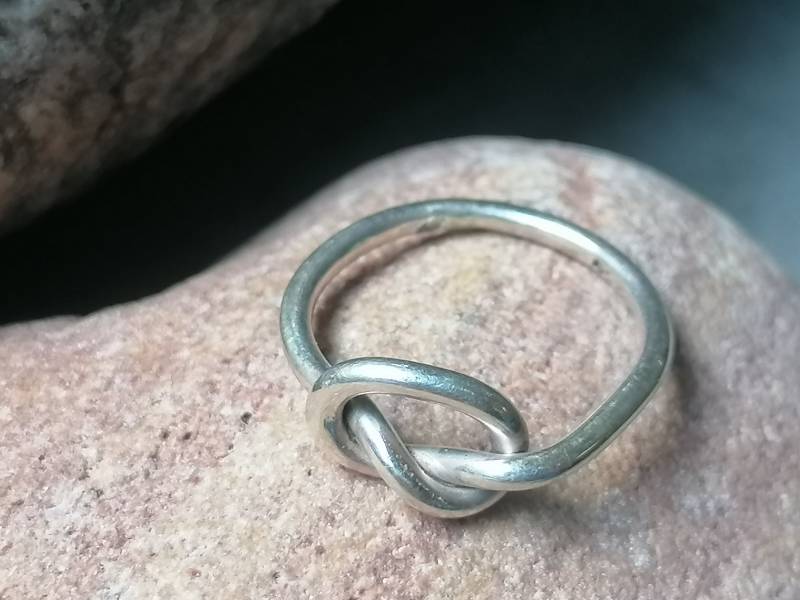 Designer Ring Silber 925 Knoten Matt Knotenring Größe 62 von leguan4u