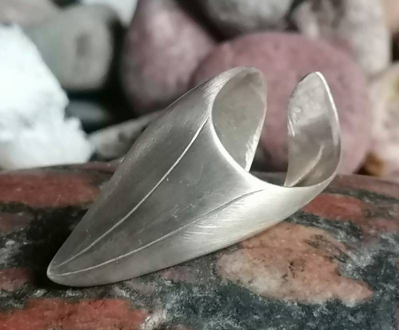 Ring Silber 925 Kralle Ergonomisch Flächig Geschmiedet Ringgröße 55 von leguan4u