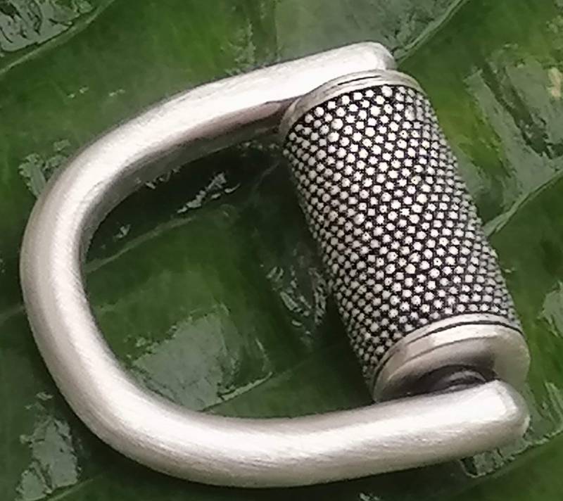 Ring Silber 925 Zylinder Granuliert Belötet Geschwärzt Ringgröße 54 Unikat von leguan4u