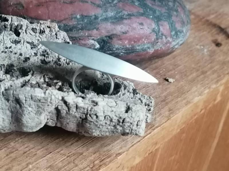 Unikat Ring Silber 925 Schild Schiffchenform Matt 55 Mehrfingerring von leguan4u