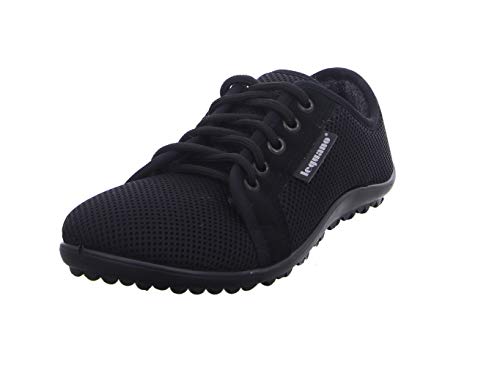 leguano aktiv Winter schwarz – der sportliche Barfußschuh (44, schwarz) von leguano