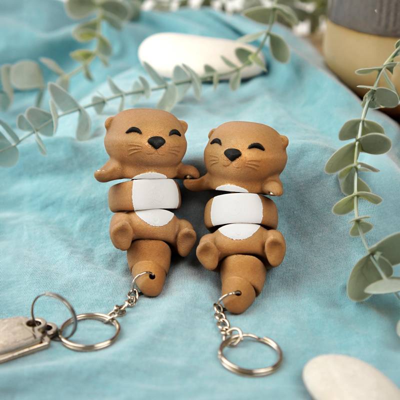 Flexi Otters Keychain Pair - Magnetic Hand-Holding Keychains | Adorable Otter For Couples & Friends Flexi Otters Keychain Pair - Magnetic Hand-Holding Keychains | Adorable Otter For Couples & Friends von lehadesignAT