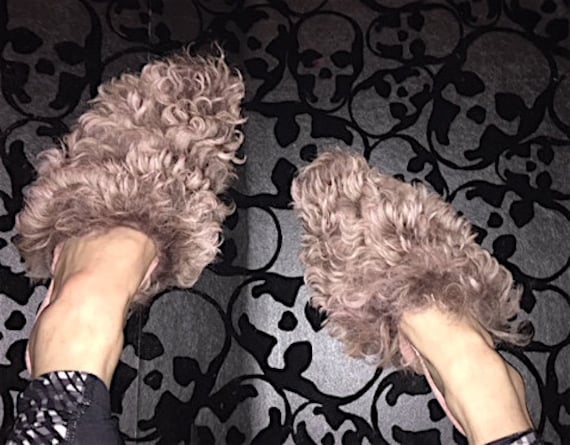 Rose Rosa Oder Blonde Braun Lockige Schaffell Maultiere/Schuhe Rose Rosa Oder Blonde Braun Lockige Schaffell Maultiere/Schuhe von leighmorrisonshoes