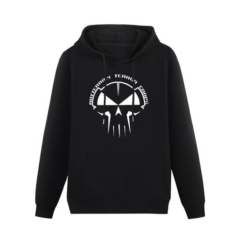 leinen Mens Rotterdam Terror Corps Hoody Schwarz Hardstyle Gabba Hardcore Techno Round Neck Long Sleeve Cotton Hoody Size XXL von leinen