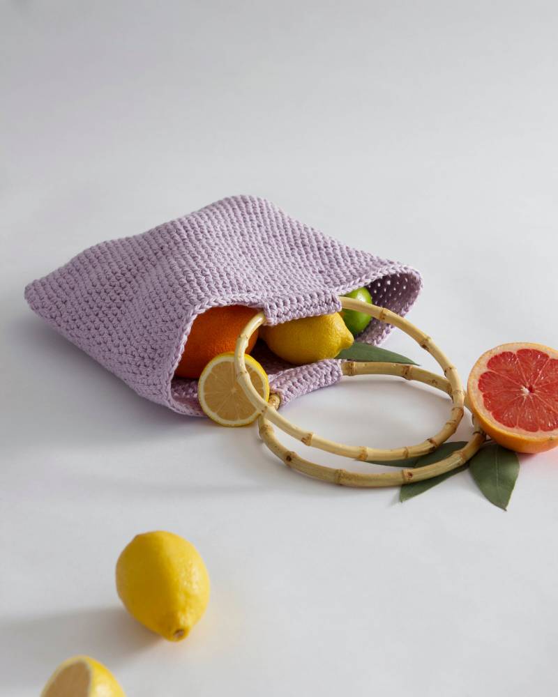 Lila Häkeln Bambus Handtasche Lila Häkeln Bambus Handtasche von leiselv
