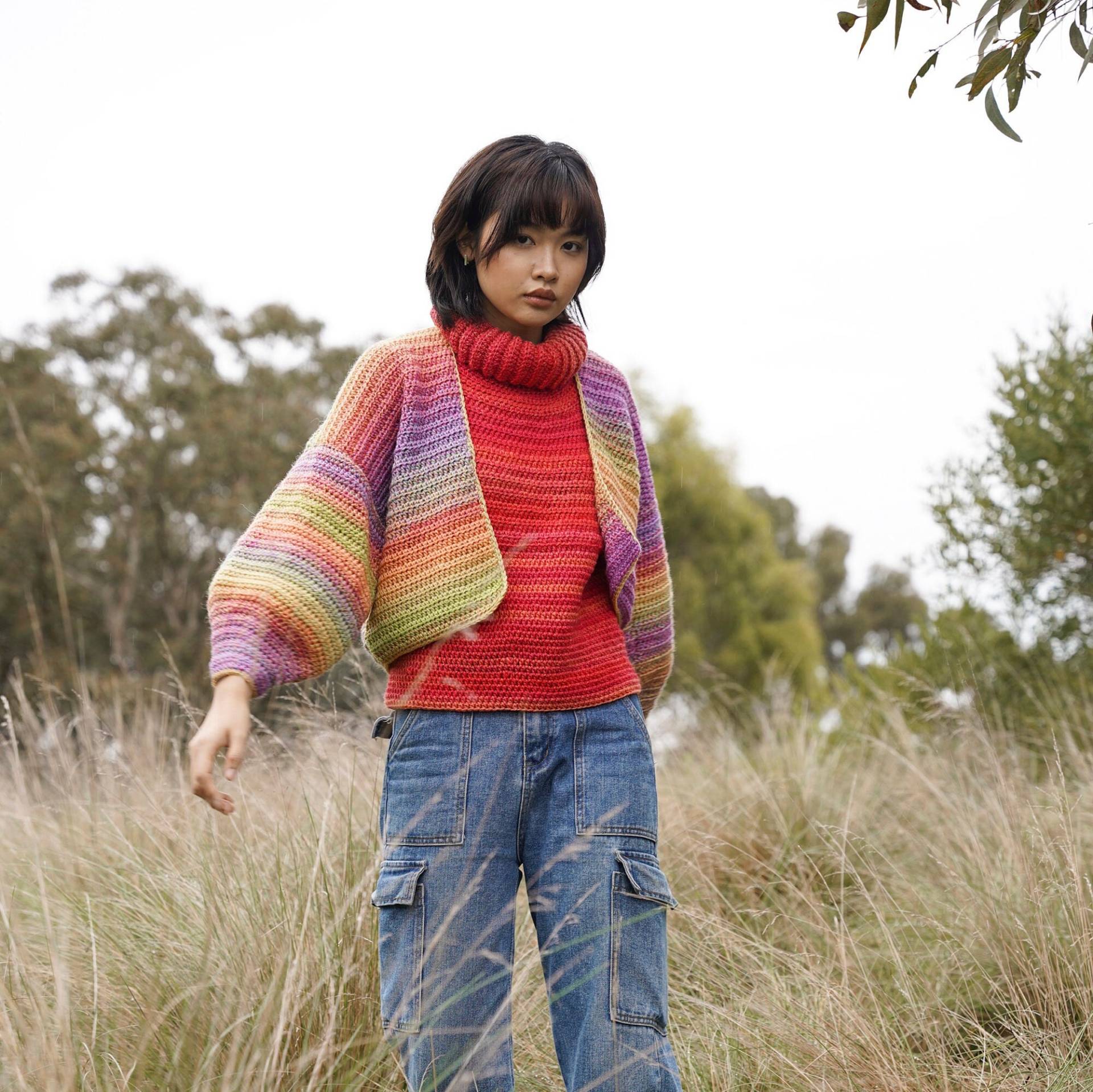 Regenbogen Häkel Strickjacke Aus Wolle von leiselv