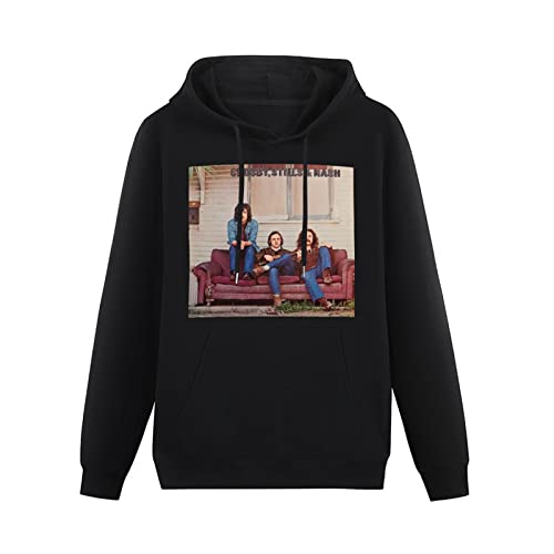 Crosby Stills and NASH Vinyl cd Cover Hoodies Long Sleeve Pullover Loose Hoody Sweatershirt Black XXL von lelei