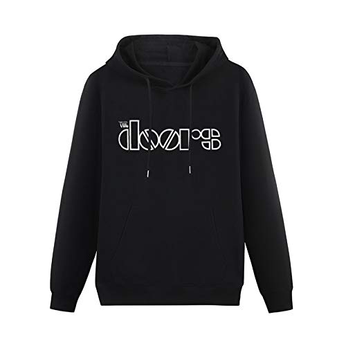 Doors White Logo Hoodies Long Sleeve Pullover Loose Hoody Sweatershirt Black 3XL von lelei