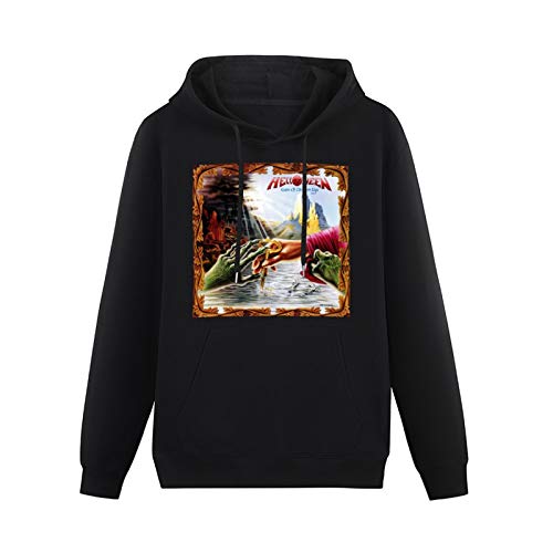 Helloween Keeper of The Seven Keys Part II Electronica Design Hoodies Long Sleeve Pullover Loose Hoody Sweatershirt Black L von lelei