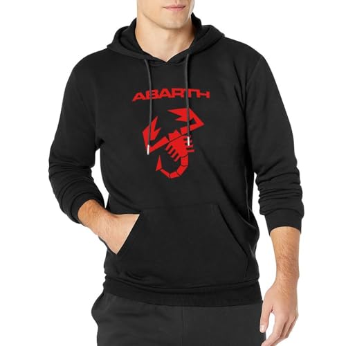 lelei Abarth Scorpion Logo Hooded Tops Hoodies Hoody Italy Fashion Casual Clothes Hoodies Men Black XL von lelei