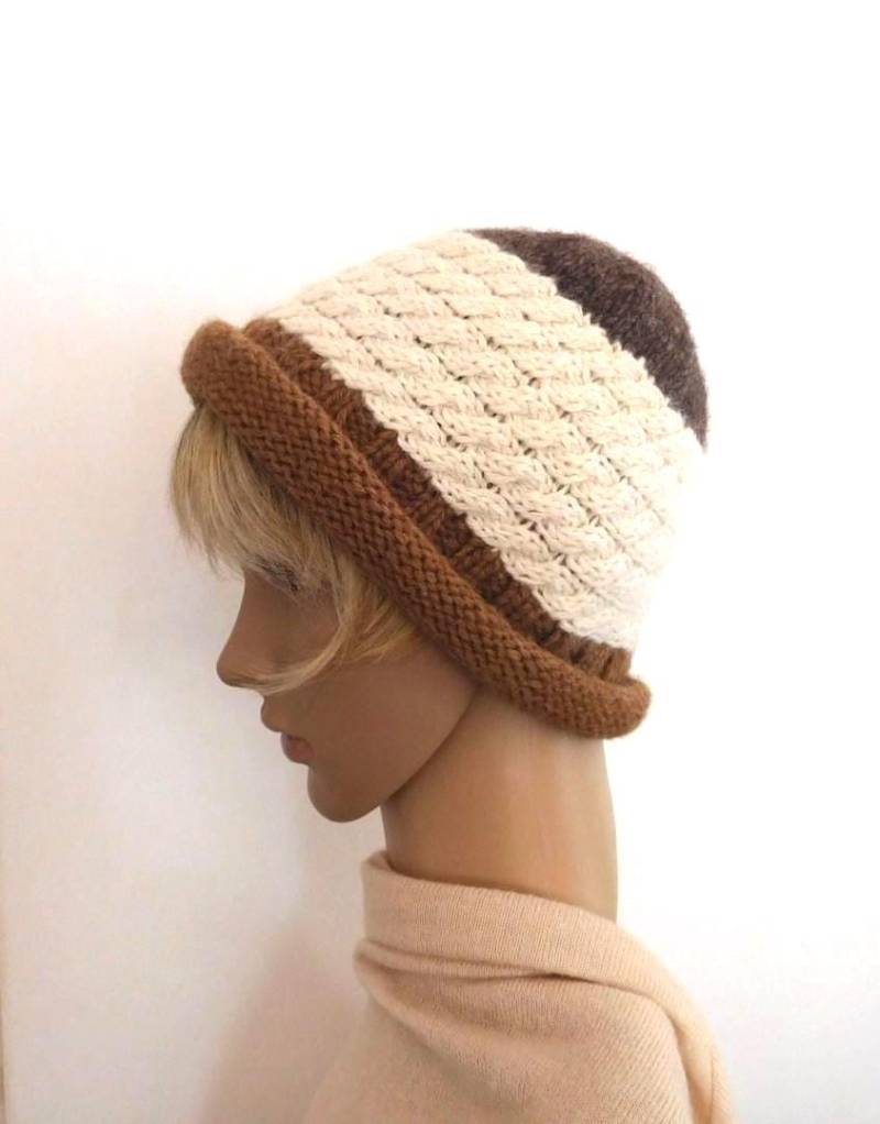 Damenmütze, Mädchenmütze Aus Brauner Alpaka - Und Yakwolle, Handgefertigtes Geschenkaccessoire Für Teenager-Mädchen von lemondedemartine
