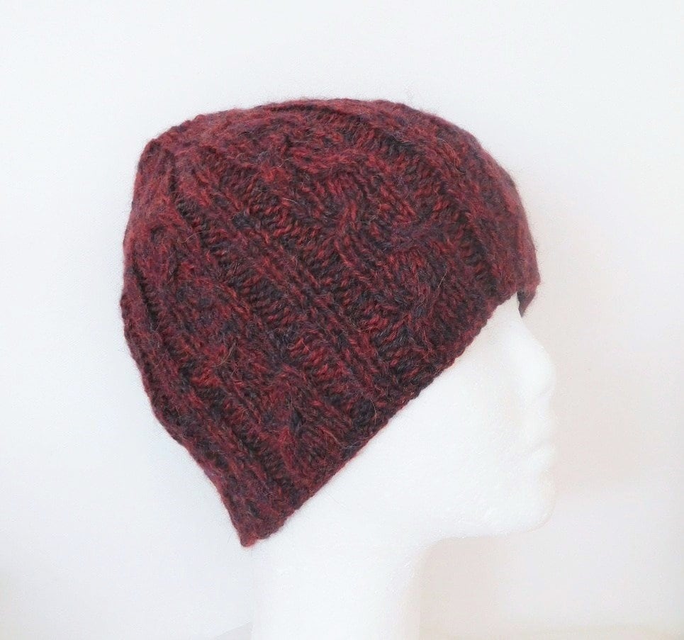 Herrenmütze, Mütze Für Junge Männer/Teenager in Burgunderrot, Lila Und Marineblau Aus Alpakawolle, Handgefertigtes Geschenk/Accessoire Männer von lemondedemartine