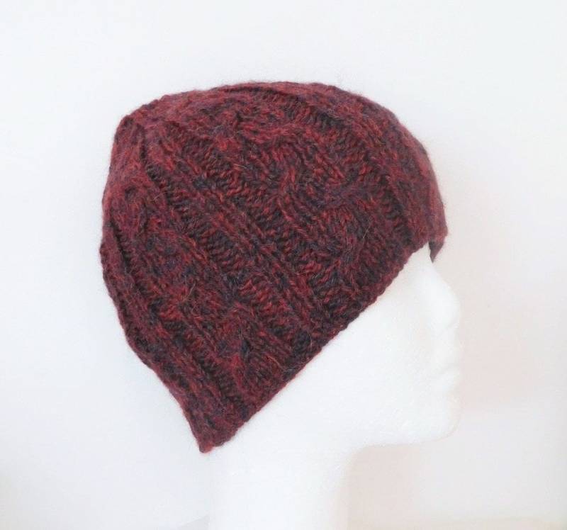 Herrenmütze, Mütze Für Junge Männer/Teenager in Burgunderrot, Lila Und Marineblau Aus Alpakawolle, Handgefertigtes Geschenk/Accessoire Männer von lemondedemartine