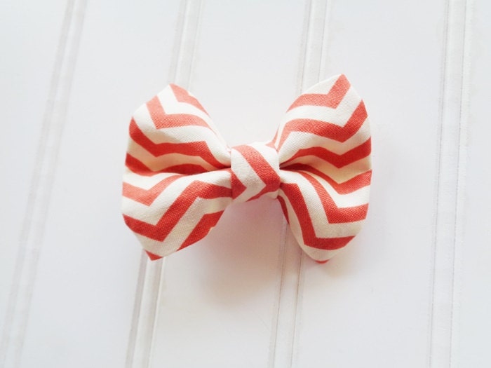 Clip-On Fliege Orange Chevron von lemonpolkadots