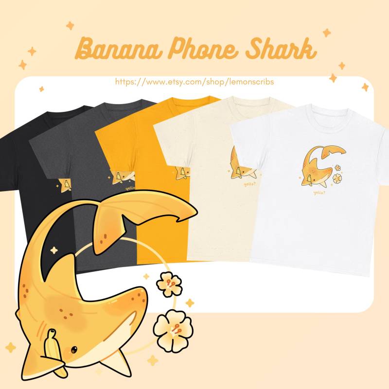 Funny Lemon Shark Cotton Shirt - Unisex von lemonscribs