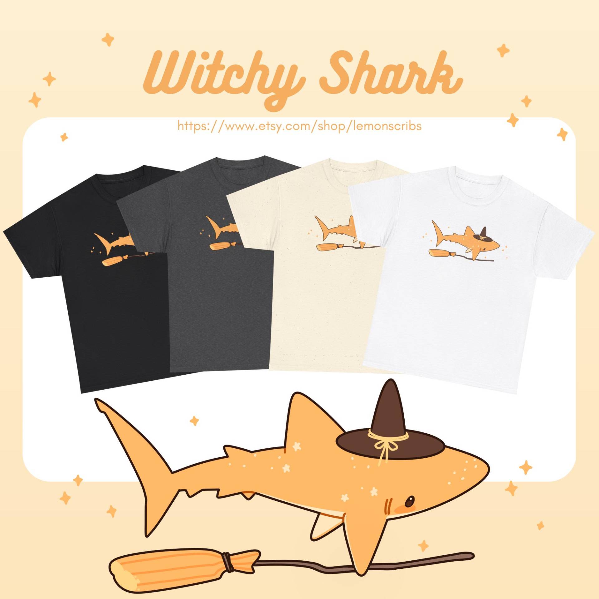 Witchy Shark Shirt - Unisex von lemonscribs