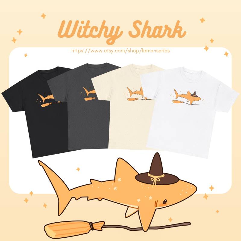Witchy Shark Shirt - Unisex von lemonscribs