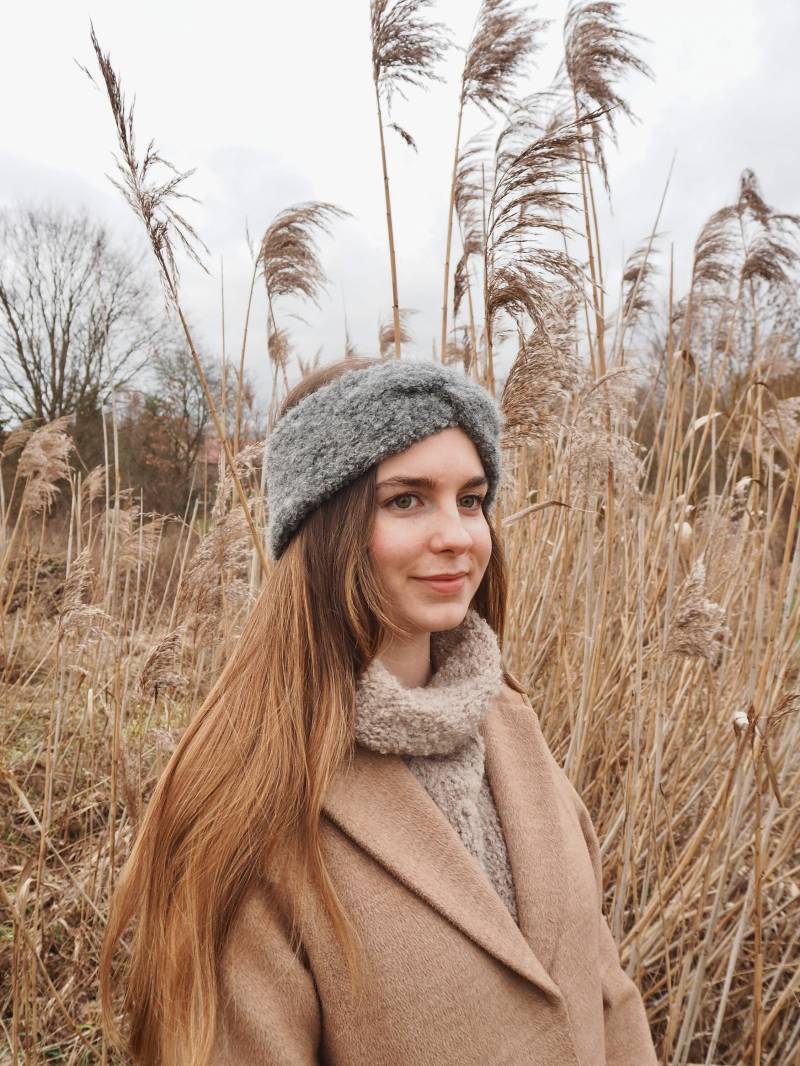 Warmes Alpaka Stirnband Handgestrickt | Damen Winter Accessoire Aus Alpaca Boucle von lenelaShop