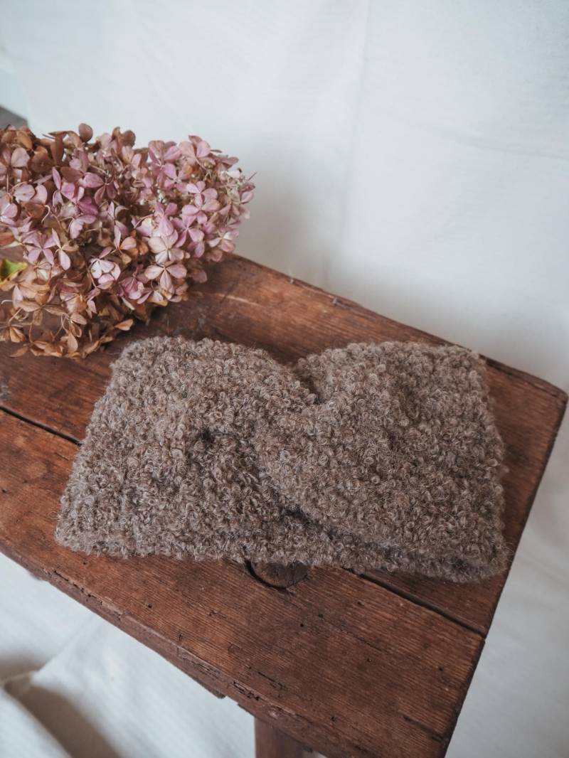 Warmes Alpaka Stirnband Handgestrickt | Damen Winter Accessoire Aus Alpaca Boucle von lenelaShop
