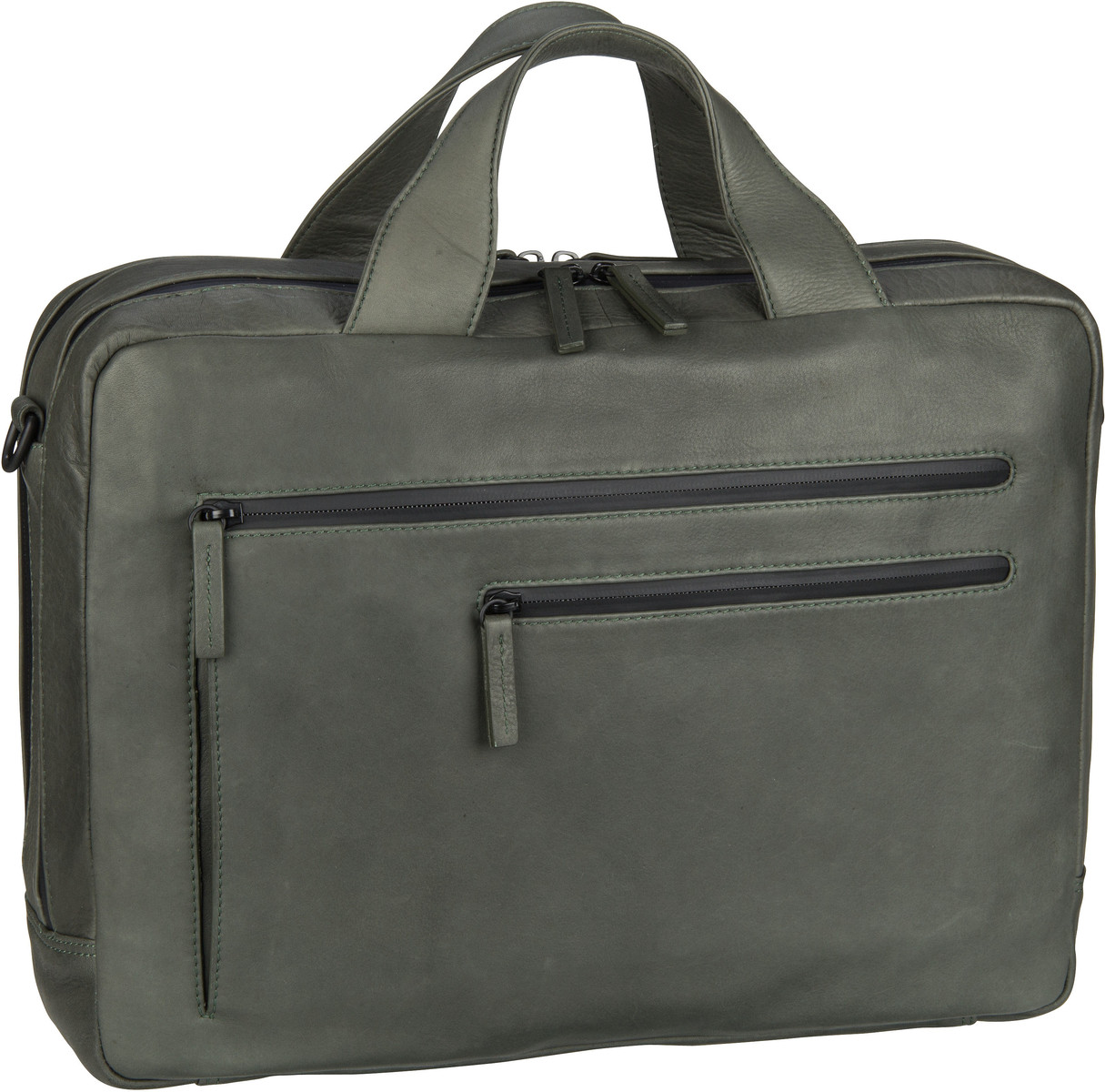 Leonhard Heyden Den Haag 6750 RV-Aktenmappe 2 Fächer  in Oliv (12 Liter), Laptoptasche von leonhard heyden