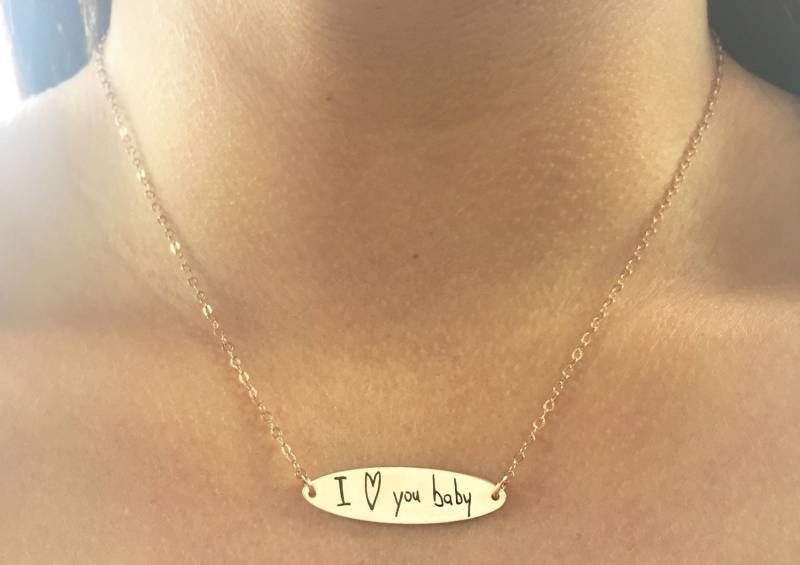 Personalisierte Handschriftliche Schmuck - Halskette Mit Ihrer Handschrift Süße Signatur Personalisierte von leosmark