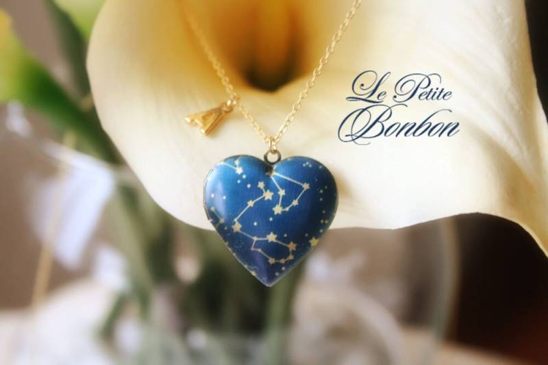 Astrologie Sternzeichen Liebe Zu Unterzeichnen, Mit Ersten Bilder Medaillon Halskette von lepetitebonbon