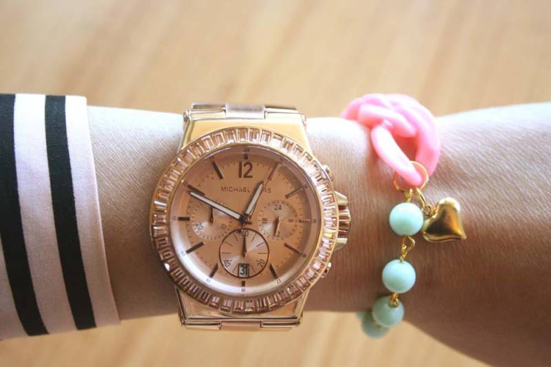 Candy Arm Party Mint Mit Rosa Kette Links Armband von lepetitebonbon