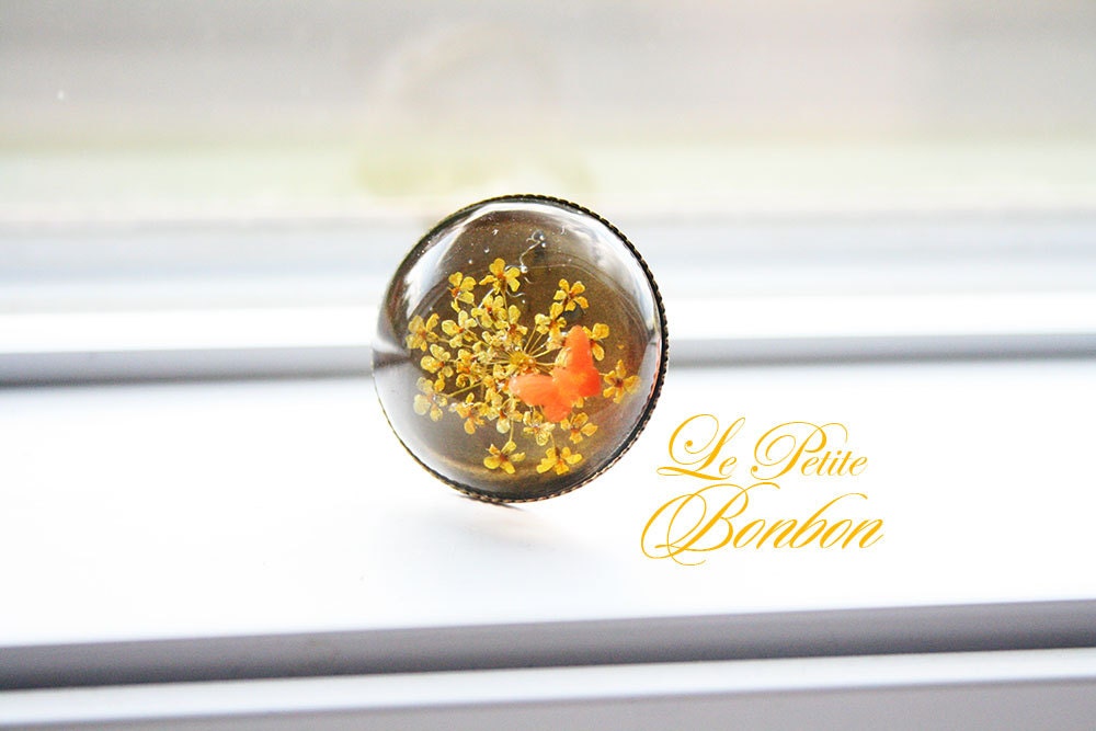 Getrocknete Blume Glas Ring | Pick 1 von lepetitebonbon