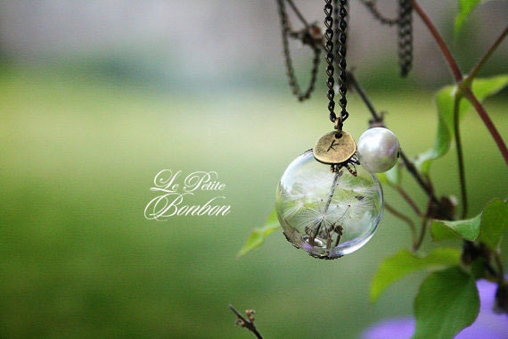 Löwenzahn Wünsch Dir Was Mit Anfänglichen Halskette von lepetitebonbon