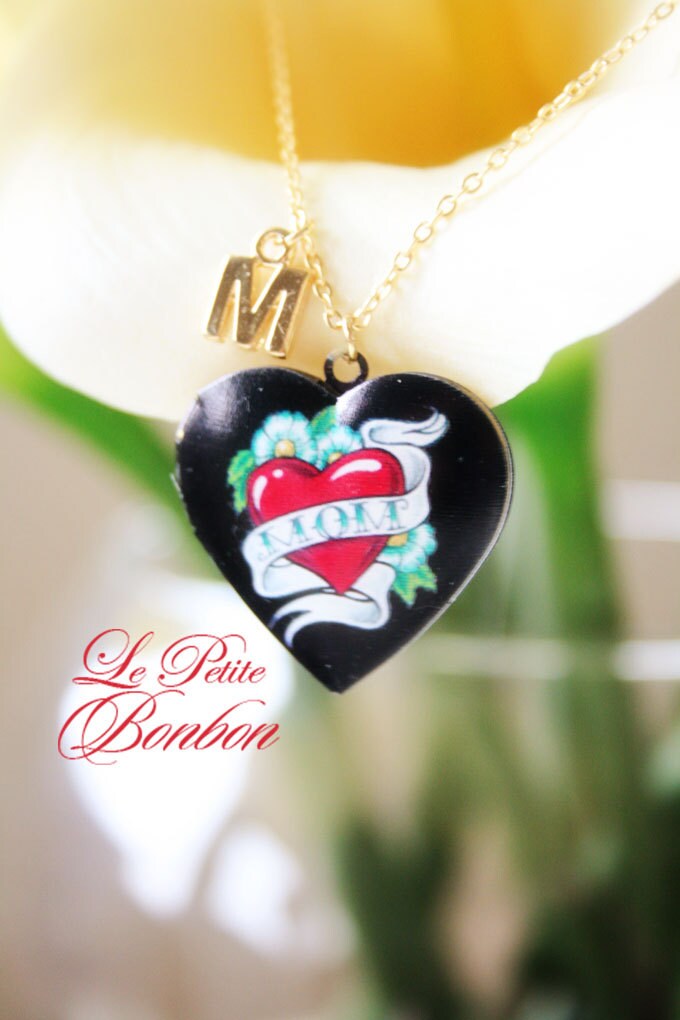 Muttertag-Liebe Mit Ersten Bilder Medaillon Halskette von lepetitebonbon
