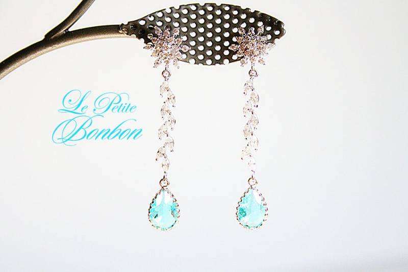 Regentropfen März Birthstone Ohrringe von lepetitebonbon