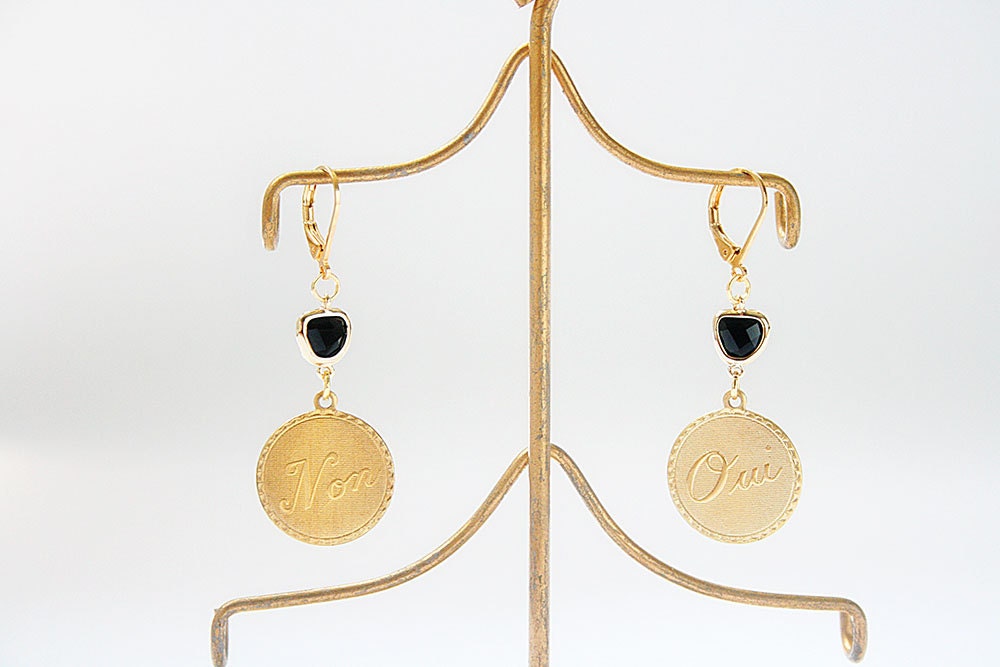 Vielleicht Antworten Oui Et Non-Ohrringe von lepetitebonbon