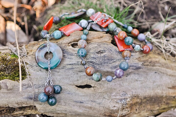 Ying Yang Stein Halskette von lepetitebonbon