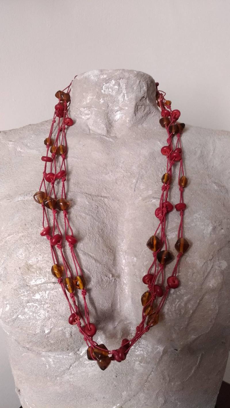 Halbedelstein Kette Natürlichem Quarz Und Korallen Maxi Fli Halbedelstein Kette Natürlichem Quarz Und Korallen Maxi Fli von lepiracante