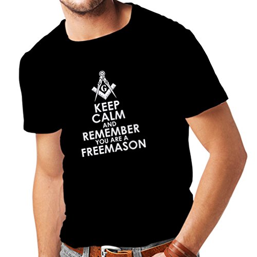 Männer T-Shirt Denken Sie daran, DASS Sie EIN Freimaurer sind - Masonic Winkel und Zirkel (Large Schwarz Weiß) von lepni.me