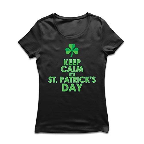 lepni.me Frauen T-Shirt Behalten Sie Ruhe Es ist St Patrick Tag, irische Sprichwörter und Zitate (M Schwarz Mehrfarben) von lepni.me