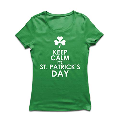 lepni.me Frauen T-Shirt Behalten Sie Ruhe Es ist St Patrick Tag, irische Sprichwörter und Zitate (XL Grün Mehrfarben) von lepni.me
