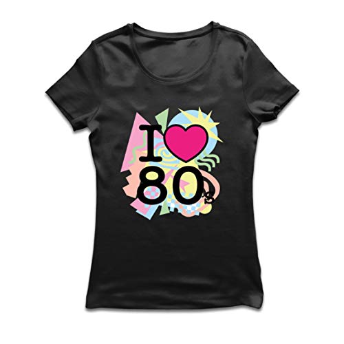 lepni.me Frauen T-Shirt Ich Liebe 80er Jahre alte Rockband, Rock and Roll (X-Large Schwarz Mehrfarben) von lepni.me