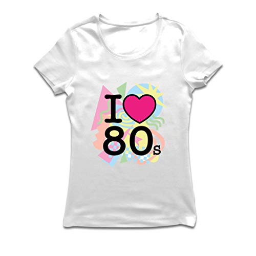 lepni.me Frauen T-Shirt Ich Liebe 80er Jahre alte Rockband, Rock and Roll (X-Large Weiß Mehrfarben) von lepni.me