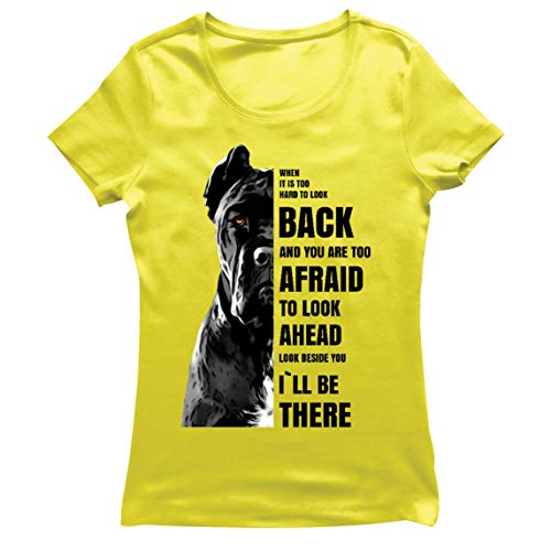 lepni.me Frauen T-Shirt Ich Werde für Dich da Sein Motivierender Cane Corso Hundeliebhaber Geschenk (M Gelb Mehrfarben) von lepni.me