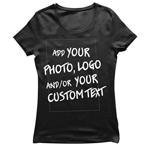 lepni.me Frauen T-Shirt Machen Sie Ihren eigenen personalisierten Bedrucken Lassen Druck mit Lieblingsfoto oder Wunschtex (S Schwarz Mehrfarben) von lepni.me