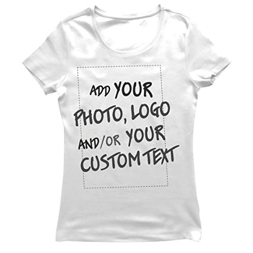 lepni.me Frauen T-Shirt Machen Sie Ihren eigenen personalisierten Bedrucken Lassen Druck mit Lieblingsfoto oder Wunschtex (XL Weiß Mehrfarben) von lepni.me