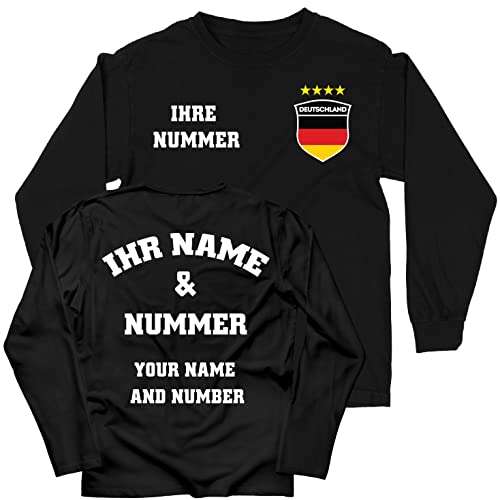 lepni.me Kinder Deutschland Fußball Trikot Dein Name und Deine Nummer T-Shirts Fussball Europameisterschaft oder WM 2022 Geschenke (7-8 Jahre Schwarz Mehrfarben) von lepni.me